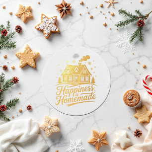 Happiness Is Homemade Christmas Holiday Favour Tags