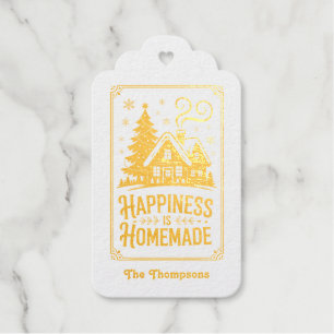 Happiness Is Homemade Christmas Holiday Gift Tags