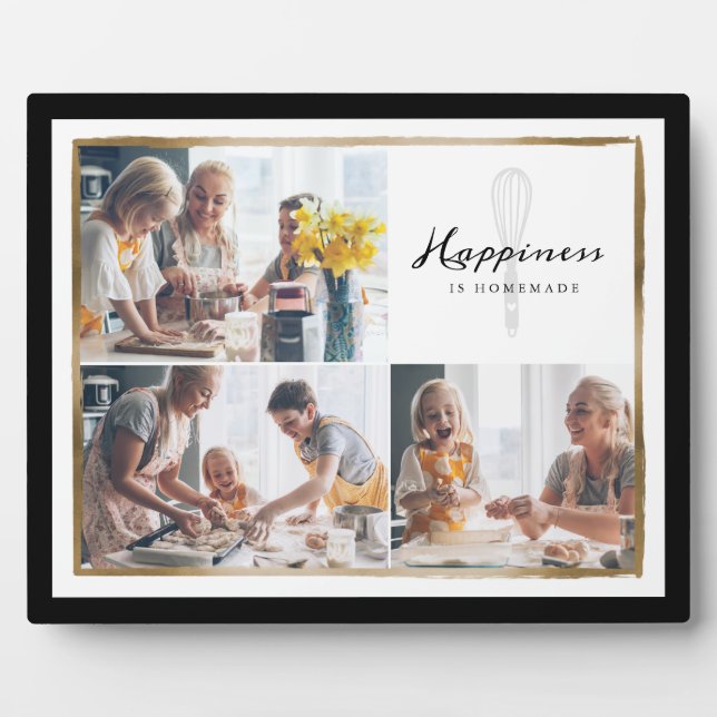 Happiness Is Homemade Family Photo Collage Plaque (Front)