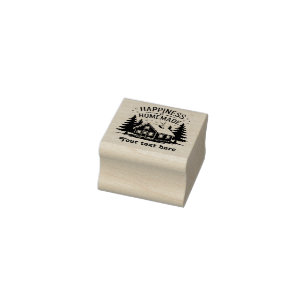 Happiness Is Homemade Rustic Christmas Holiday Rubber Stamp