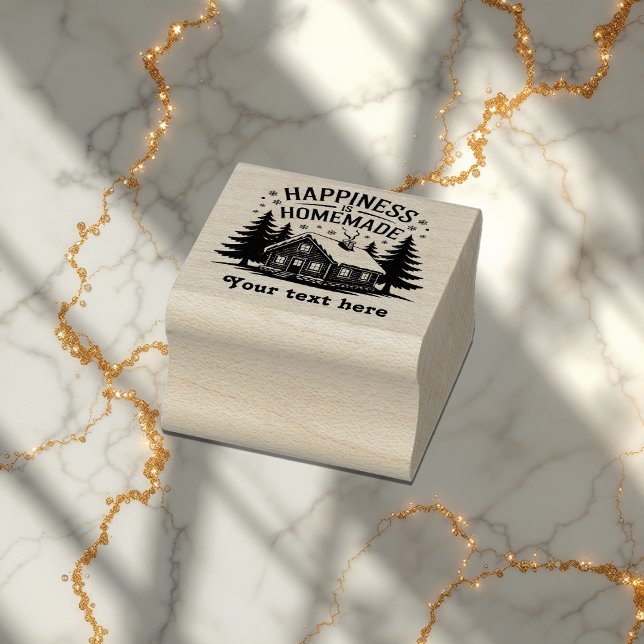 Happiness Is Homemade Rustic Christmas Holiday Rubber Stamp (Happiness Is Homemade Rustic Christmas Holiday Rubber Stamp)