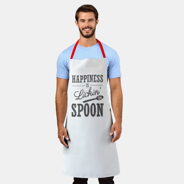 Happiness Is Lickin The Spoon  Apron (Worn)