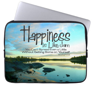 "Happiness is like jam" Inspirational Quote Laptop Sleeve