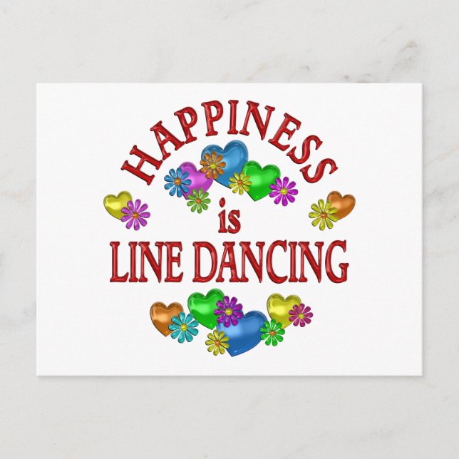 Happiness is Line Dancing Postcard (Front)