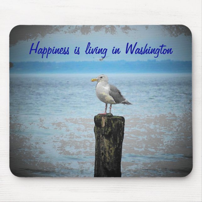 Happiness is Living in Washington Mouse Pad (Front)