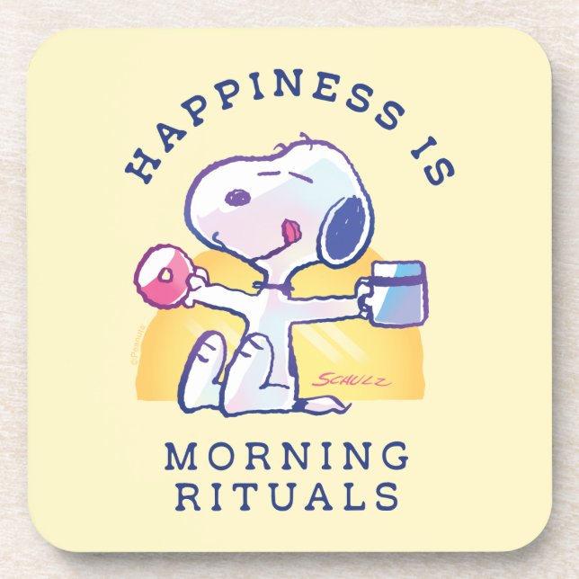 Happiness is Morning Rituals Coaster (Front)