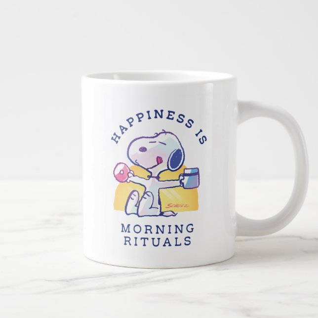 Happiness is Morning Rituals Large Coffee Mug (Right)