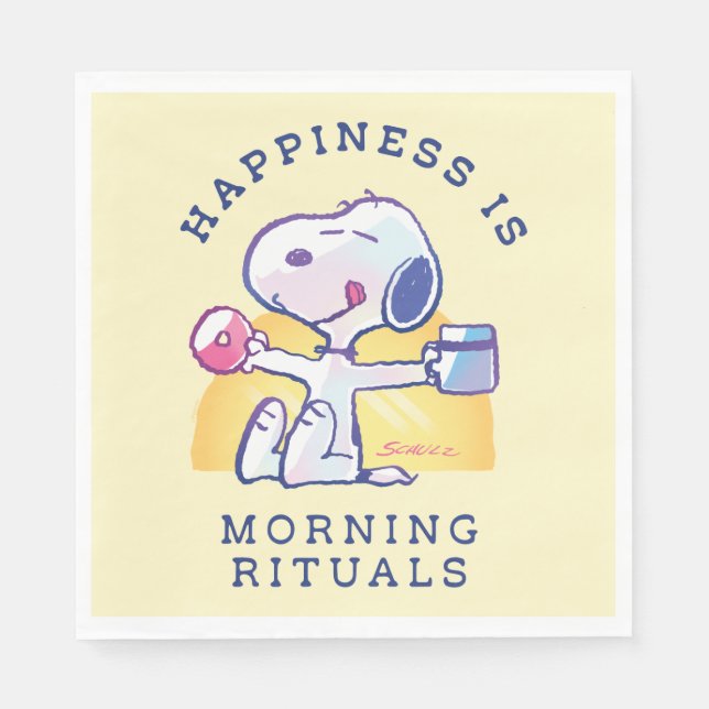 Happiness is Morning Rituals Napkin (Front)