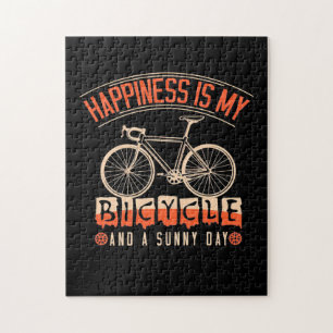 Happiness Is My Bicycle And A Sunny Day Jigsaw Puzzle