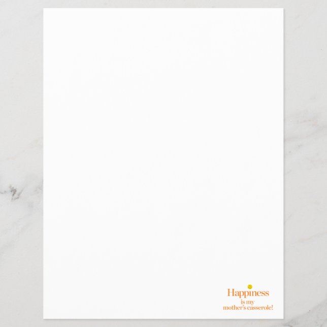 Happiness is My Mother's Casserole Flyer (Front)