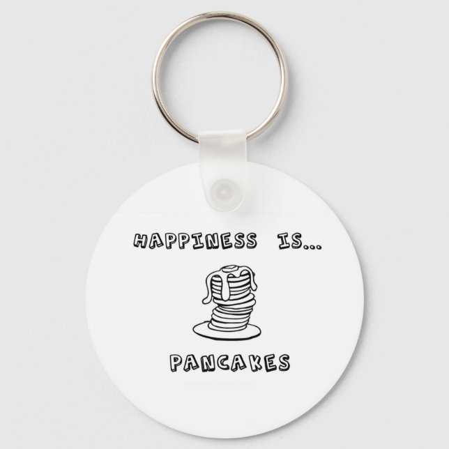 Happiness is Pancakes Key Ring (Front)