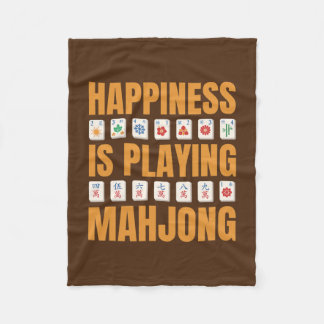 Happiness Is Playing Mahjong Mahjong Party Fleece Blanket