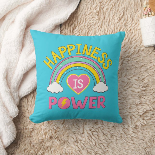 Happiness is Power Rainbow Cushion (Blanket)