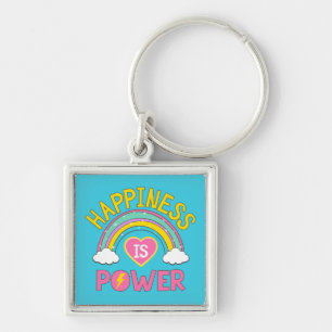 Happiness is Power Rainbow Key Ring