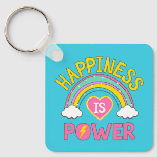 Happiness is Power Rainbow Key Ring