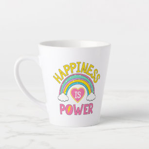 Happiness is Power Rainbow Latte Mug