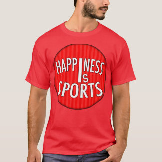 Happiness Is Sports Round Red Sticker T-Shirt