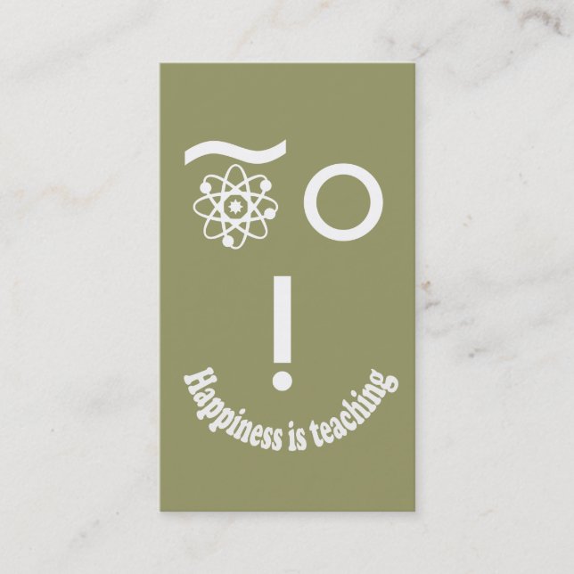 Happiness is Teaching Science Universe Atom Business Card (Front)