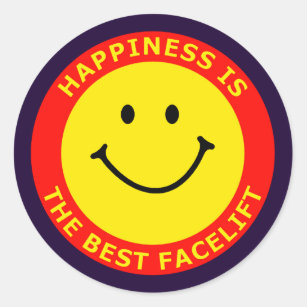 HAPPINESS IS THE BEST FACELIFT CLASSIC ROUND STICKER