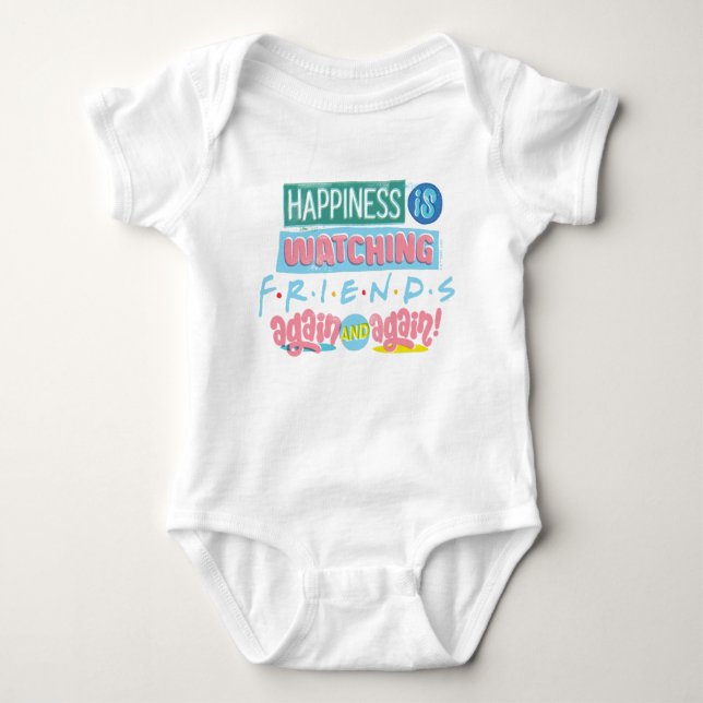 Happiness is Watching FRIENDS™ Again & Again Baby Bodysuit (Front)