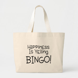 Happiness Is Yelling Bingo Large Tote Bag