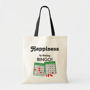 Happiness is Yelling Bingo Winner Player Prize Fun Tote Bag