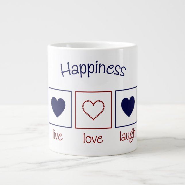 Happiness Live Love Laugh Large Coffee Mug (Front)