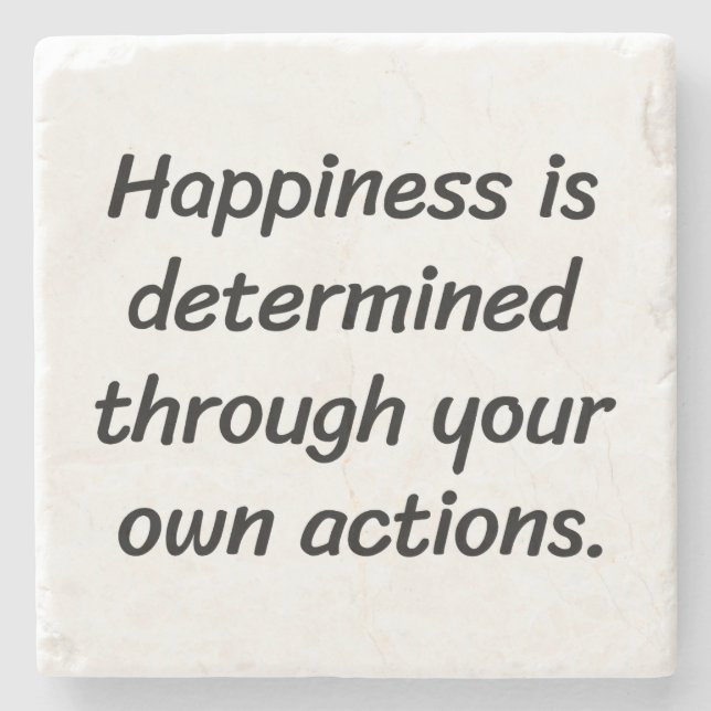 Happiness Marble Stone Coaster (Front)