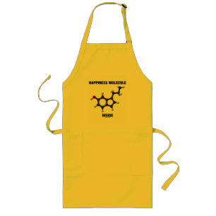 Happiness Molecule Inside (Serotonin Molecule) Long Apron