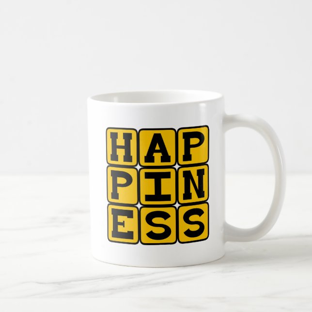 Happiness, Motivational Coffee Mug (Right)