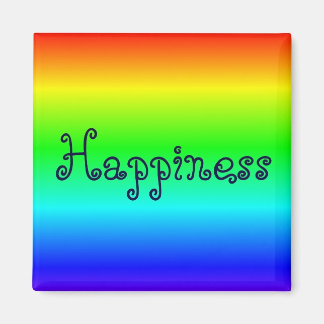 Happiness multi-coloured magnet (Front)