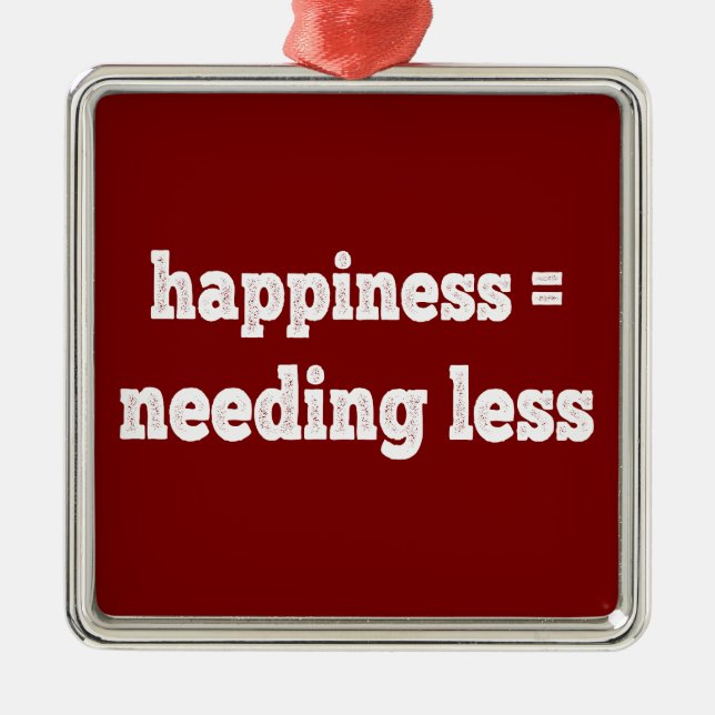 Happiness = Needing Less Metal Tree Decoration (Front)