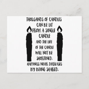 Happiness never decreases by being shared postcard