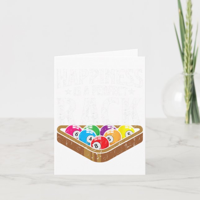 Happiness Perfect Rack Funny Pool Player Billiards Card (Front)