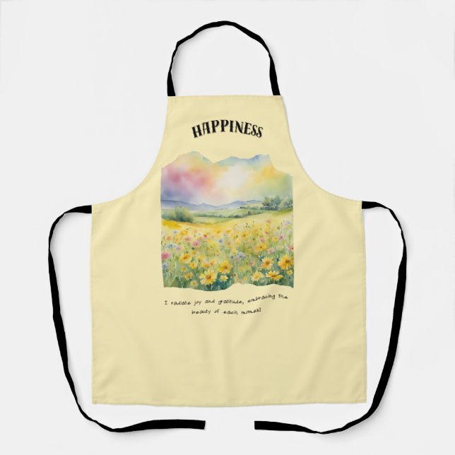 Happiness Positive Affirmation Apron (Front)