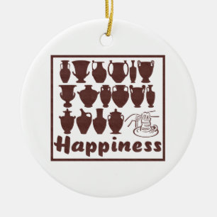 Happiness: Pottery Ornament