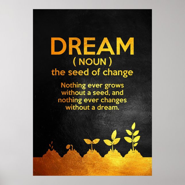 Happiness Quote Dream Definition Poster (Front)