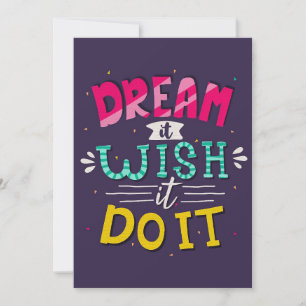 Happiness Quote Dream It Wish It Invitation