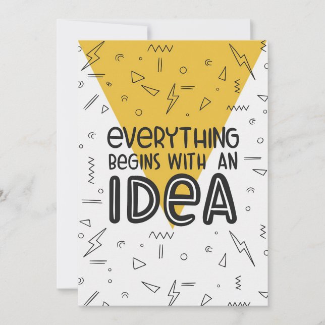 Happiness Quote Everything Begins With An Idea Invitation (Front)
