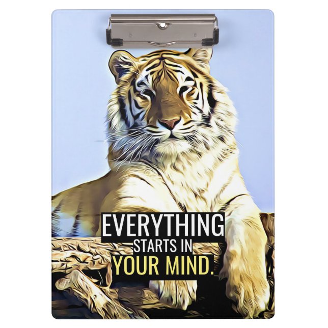 Happiness Quote Everything Starts In Your Mind Clipboard (Front)