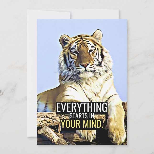 Happiness Quote Everything Starts In Your Mind Invitation (Front)