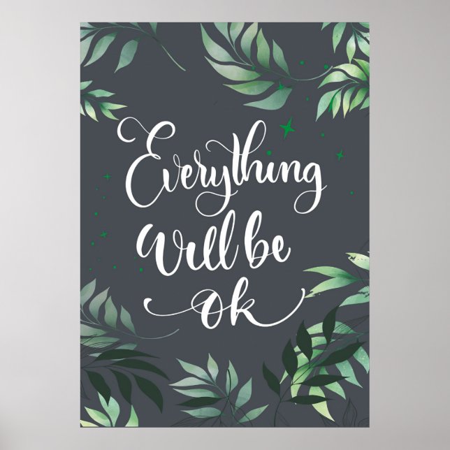 Happiness Quote Everything Will Be Ok Poster (Front)