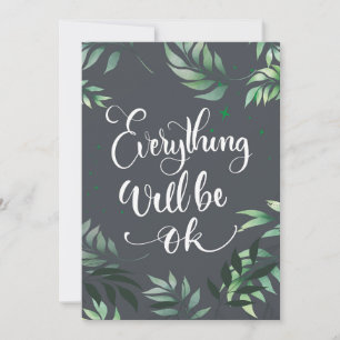 Happiness Quote Everything Will Be Ok Thank You Card