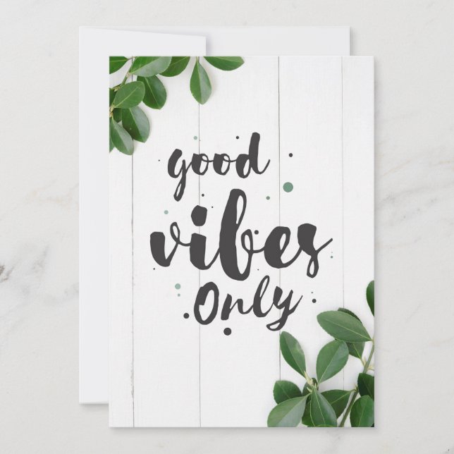 Happiness Quote Good Vibes Only Thank You Card (Front)
