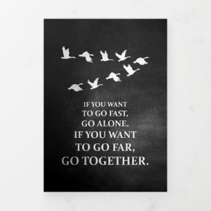 Happiness Quote If You Want To Go Together Tri-Fold Card