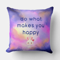Happiness Quote with Surreal Clouds and Bunny