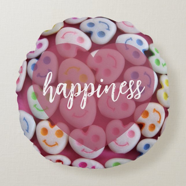Happiness Round Cushion (Front)