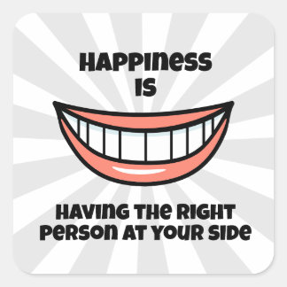 Happiness Square Sticker