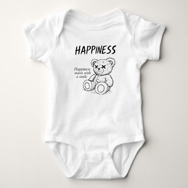 Happiness Teddy Baby love Bodysuit (Front)