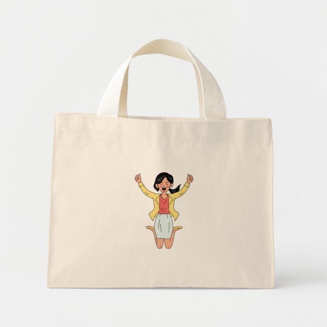 happiness time mini tote bag (Front)